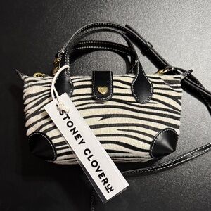 Stoney Clover Lane Black and White Zebra Pouchette 01